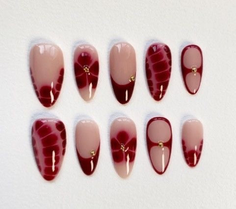 Press on Nails Rouge Bordeaux – Nail Art Élégant & Chic 🍒